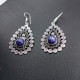 Boucles D'Oreilles Pendantes Argentées Avec Pierres De Lapis Lazuli