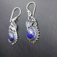 Boucles D'Oreilles Pendantes Argentées Avec Pierre de Lapis Lazuli