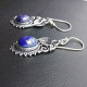 Boucles D'Oreilles Pendantes Argentées Avec Pierre de Lapis Lazuli