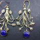 Boucles D'Oreilles Pendantes Dorées Avec Pierres De Lapis Lazuli