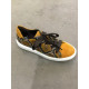 37419 ARA Baskets COURTYARD à lacet en cuir/ nubuck jaune curry reptile semelle amovible