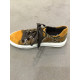 37419 ARA Baskets COURTYARD à lacet en cuir/ nubuck jaune curry reptile semelle amovible