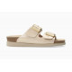 Mule femme HESTER Light Sand 37512  cuir/doré. 2 boucles technologie MEPHISTO  Soft Air et Air Relax