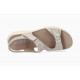 Sandales TIARA LOOK sports chics compensés MEPHISTO cuir imprimé beige Light Sand scratch technologie Soft Air Air Relax