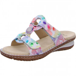 Mule Sandale HAWAII en daim Multicolore à pois, velcro, compensée Hightsoft 12-27232-79