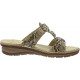 Mules femme Hawaii Beige/Reptile ARA 12-27270-81 compensées Hightsoft Velcro’s et bijoux