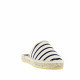 Mule espadrille 446 Écru/Marine en toile plate Maison de L’Espadrille semelle corde bout ouvert