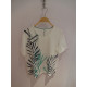 tee-shirt - Gerry-Weber - blanc - manches courtes - devant motifs feuilles -