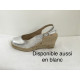 Sandale bout ouvert bride arrière 950-2 Maison de L’Espadrille compensé corde cuir Marine