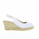 Sandale bout ouvert bride arrière 950-2 Maison de L’Espadrille compensé corde cuir Blanc