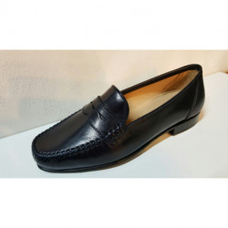 Mocassin de PASCUCCI 1701 en cuir nappa souple, plat tout en cuir