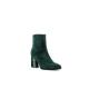 Bottines ville METAMORF'OSE en cuir velours Vert sapin KARATE zip  talon de 7cm talon fantaisie