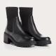 BOOTS DITA CUIR GRAINE NOIR talon 7cm  REQINS à enfiler