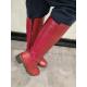 BOTTE cavalière DLSPORT talon 5cm cuir rouge femme TIP TAP référence  6122 zip semelle gomme