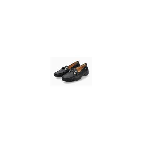 Mocassin noir cuir MEPHISTO avec mors NATALA femme technologie SOFT-AIR