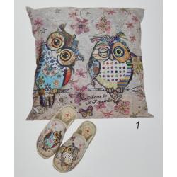 COUSSIN 1 HIBOUX  La Maison de l'Espadrille  Beige/hibou femme imprimé