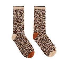 Socquettes fantaisies animals LOLO CAROLO femme Léopard/Brown taille 36/40