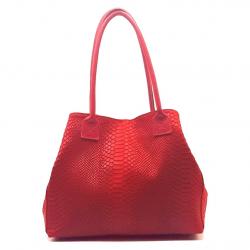 Sac à main ZEN LOLA  femme ZEEN Cuir Rouge façon écaille différents coloris, portée épaule ou main