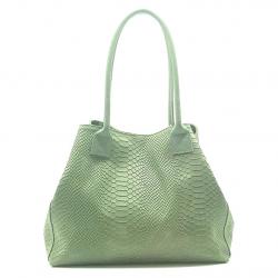 Sac à main ZEN  LOLA  femme ZEEN Cuir Vert Amande façon écaille différents coloris, portée épaule ou main