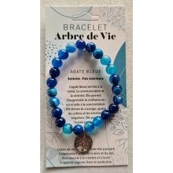 Bracelet arbre de vie AGATE BLEUE