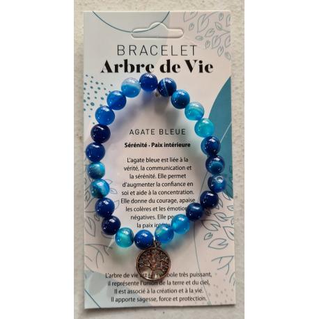 Bracelet arbre de vie AGATE BLEUE