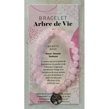 Bracelet arbre de vie QUARTZ ROSE