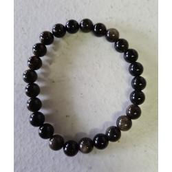 Bracelet enfant OBSIDIENNE DOREE