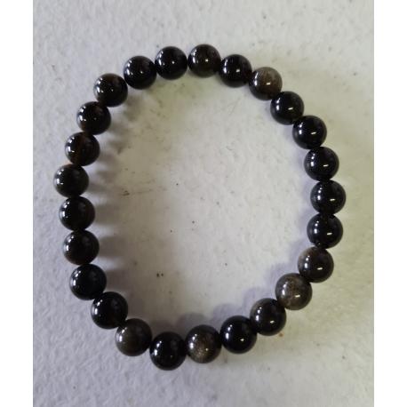 Bracelet enfant OBSIDIENNE DOREE