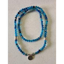 Bracelet / sautoir AGATE BLEUE