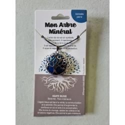 Collier ARBRE DE VIE AGATE BLEUE