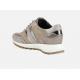 Baskets GEOX en cuir Beige Taupe Rosé métallisé   à lacet TABELYA D02AQA