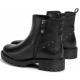 Bottines plates  pour femme style biker, rangers GEOX HOARA D 94FTE Lacet + Zip