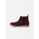 Bottine TYLA  plate KICKERS Cuir velours violet bordeaux zip semelle caoutchouc