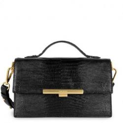 Sac Pochette Lancaster Lézard Croco Lee Noir