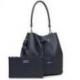 SAC SEAU EPAULE LANCASTER PUR & ELEMENT CITY BLEU FONCE/ARGENT