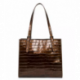 Grand Sac Cabas Lancaster Exotic Croco Irisé Bronze