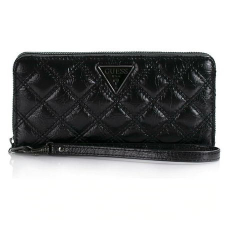 Portefeuille Guess Maxi Portefeuille Cessily Surpiqué Noir brillant