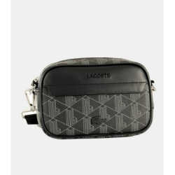 Petite Pochette Lacoste Allover Monogramme Noir/Gris