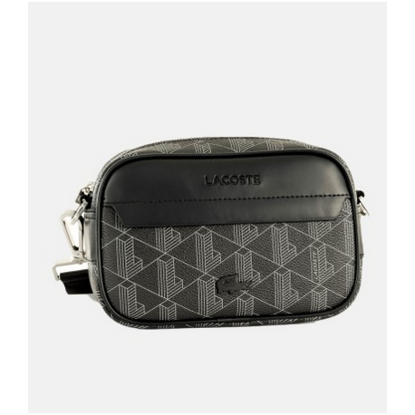 Petite Pochette Lacoste Allover Monogramme Noir/Gris