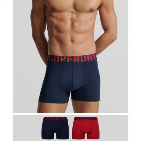 Lot de deux boxers en coton biologique Dual Logo SUPERDRY