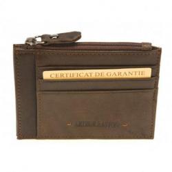 Porte-monnaies et cartes Homme Arthur & Aston  Johany en cuir Chataigne