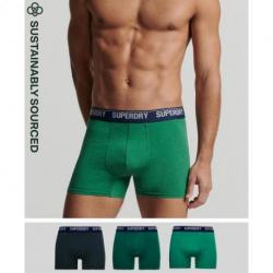 Lot de trois boxers en coton bio SUPERDRY