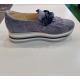 Mocassin 7.78.08  Plateau SOFTWAVES Cuir Nubuck Denim Bleu Jean Mors Chaîne Bijoux Écaille