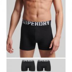 Lot de deux boxers en coton biologique Dual Logo SUPERDRY