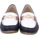 Mocassins ALABAMA  bleu blanc GOLD ARA TRICOLORE FEMME CONFORTABLE MORS DORE