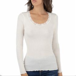 Pull basique laine et soie Oscalito champagne