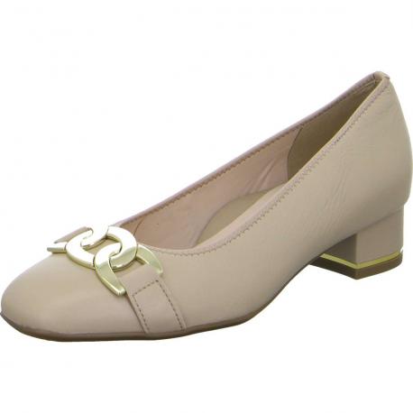 Escarpins GRAZ Cuir beige ARA 11806-08 talon 3,5cm décolleté mors décoratif métal