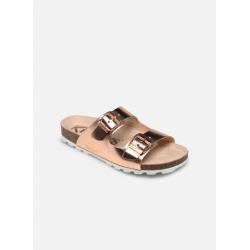 Mule 2 boucles KICKERS Cuir Rose métallisé KICK ELK  femme sandales ouvertes