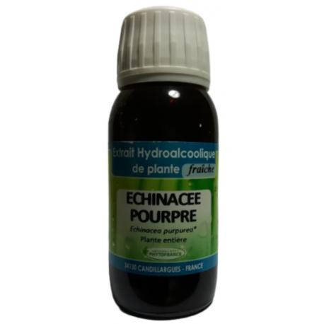 Echinacée pourpre - Extrait Hydroalcoolique de plante fraîche Bio - 60 ml - Phytofrance Echinacée pourpre - Extrait Hydroalcoolique de plante fraîche Bio - 60 ml - Phytofrance