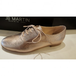 Derbies Femme de JB MARTIN CLAP MOUTON Masculin-féminin. Cuir métallisé NUDE